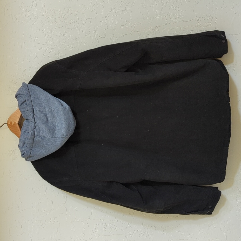 Levi's Black Faux Shearling Lined Hooded Corduroy Shirt Jacket Size XL - Picture 4 of 8
